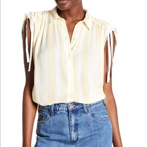 FREE PEOPLE Baby Blues Yellow Shirt size Small